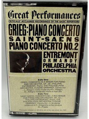 Saint-Saëns & Grieg Piano Concertos 2 & A Minor Great Performances CBS Cassette
